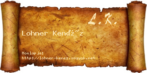 Lohner Kenéz névjegykártya